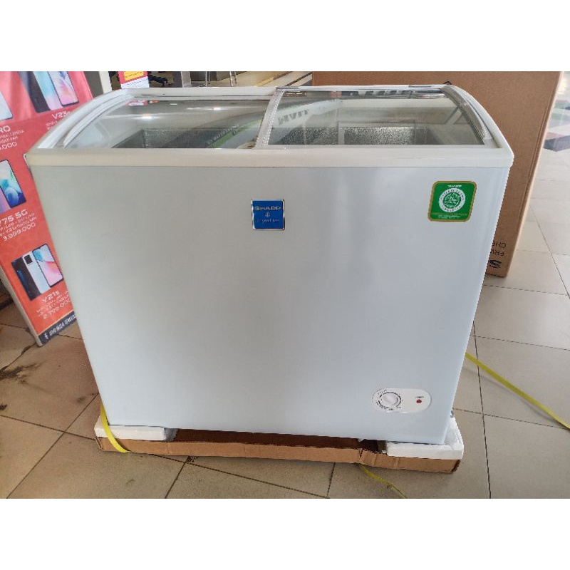 Freezer Box Sharp tutup kaca 200 liter FRW 210