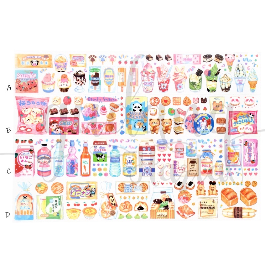 Stiker Washi Dessert Sticker Motif Makanan Manis Kue DIY GH 303900