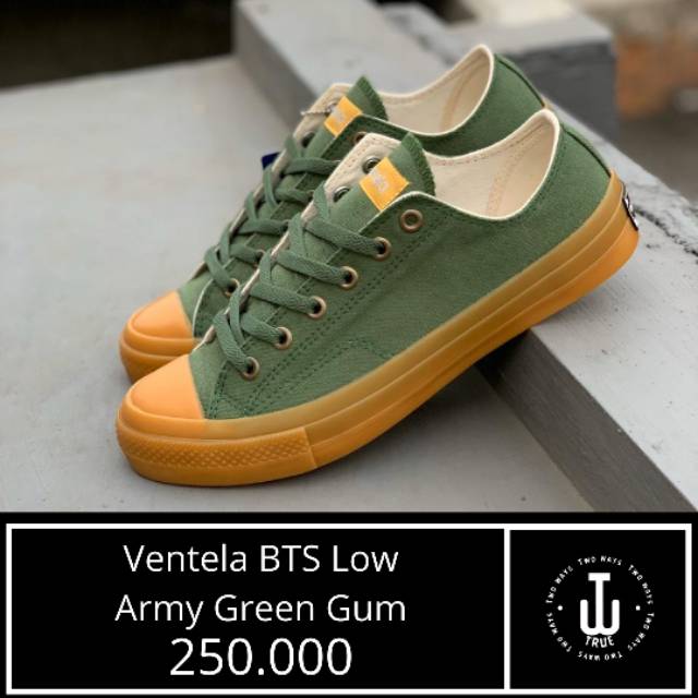  Sepatu  Pria Sepatu  Wanita  Ventela BTS Low Army  Green 