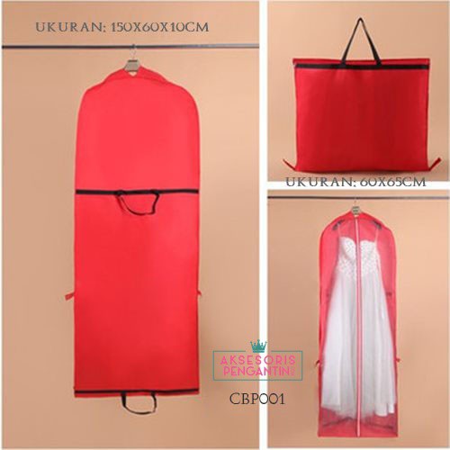 [PRODUK TERLARIS] PLASTIK PELINDUNG BAJU COVER GAUN PENGANTIN WOVEN MERAH CBP001