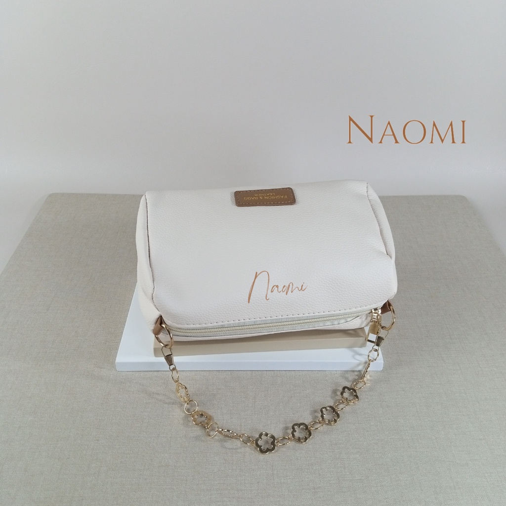 NAOMI - Adriana Long Strap Bag Import Wanita - Tas Kulit Jeruk - Tas Selempang Wanita Cantik - PU Leather Rantai Tas OOTD - Tas Wanita - Tas Naomi - Naomi Bag