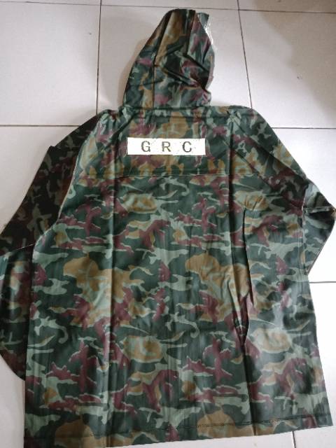 Jas hujan setelan/baju celana grc loreng army impor made in china