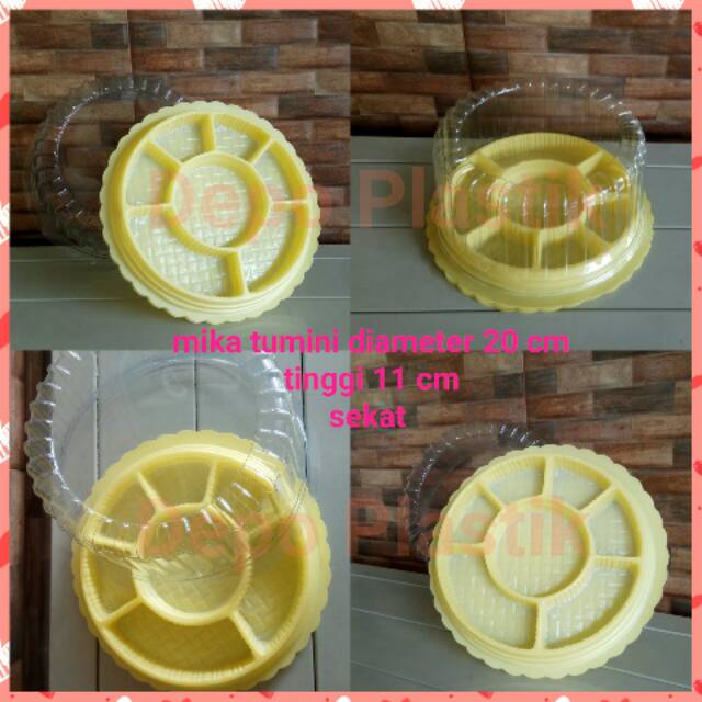 (ISI10) MIKA Tumini sekat BULAT UK 20 cm kuning