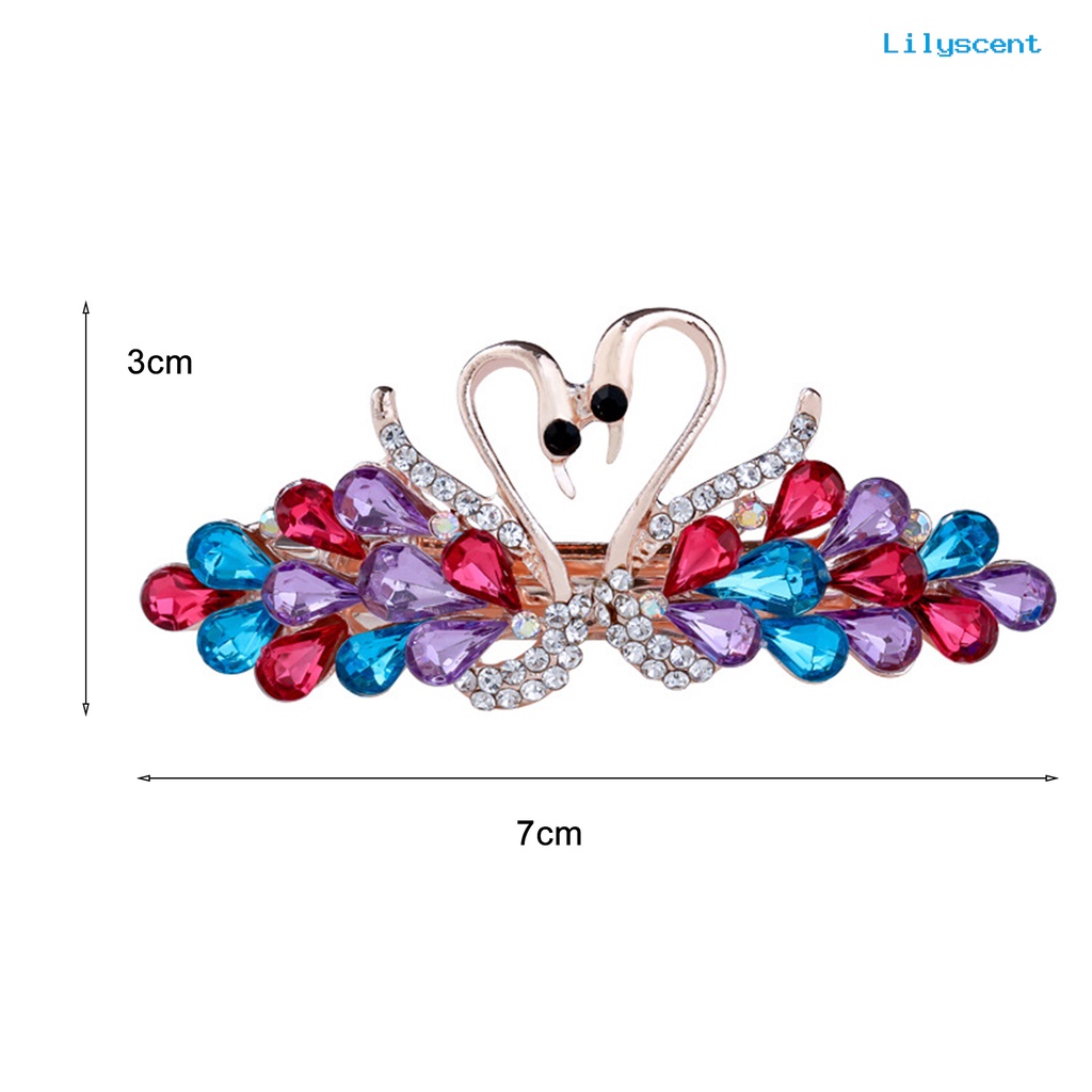 Ls Jepit Rambut Bentuk Angsa Aksen Berlian Imitasi Untuk Wanita