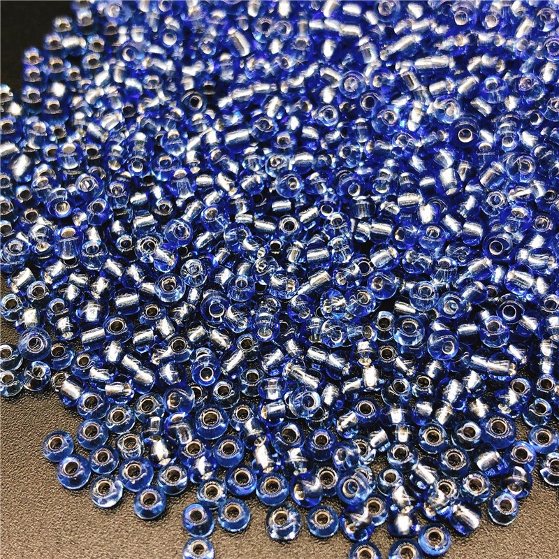 10g 2MM 3MM 4MM Manik-Manik Kaca Czech Kecil Warna Biru Untuk Membuat Perhiasan