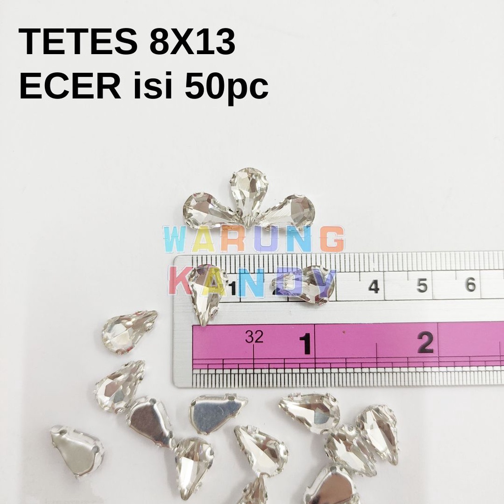 Diamon Jahit Cangkang Tetes 8x13 GRADE A ECER 50pc