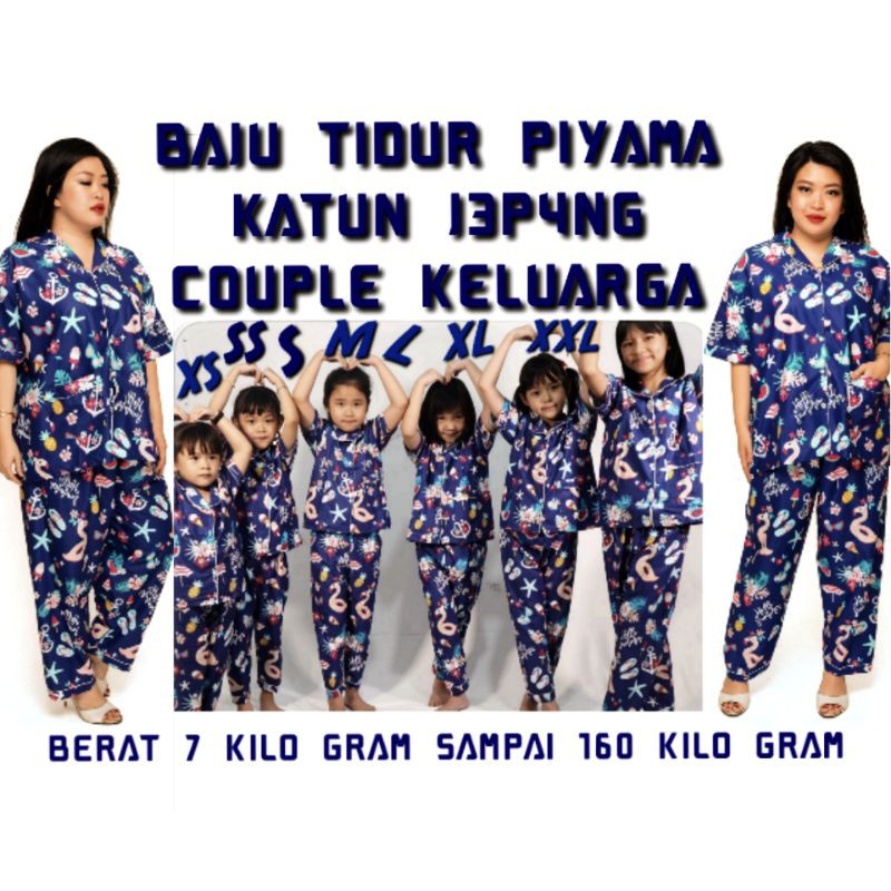 BAJU TIDUR IBU DAN ANAK SETELAN CELANA PIYAMA KARAKTER