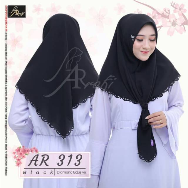 Arrafi 313 jilbab segi empat cutting arrafi