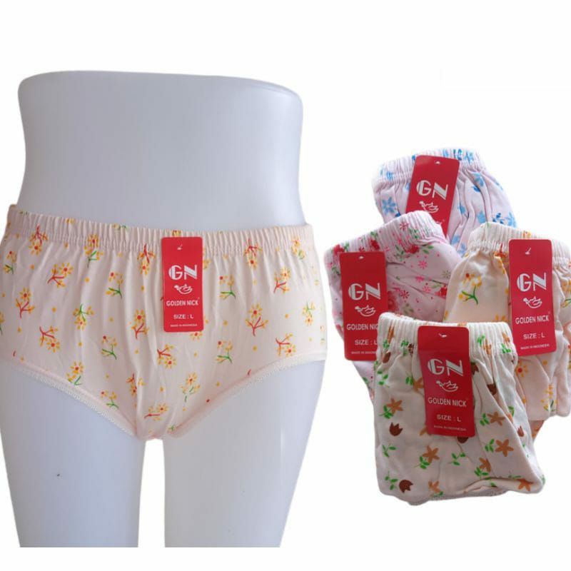 6PCS - 3PCS Cd Wanita Golden nick Karet Lebar Motif Bunga Sablon Bordir