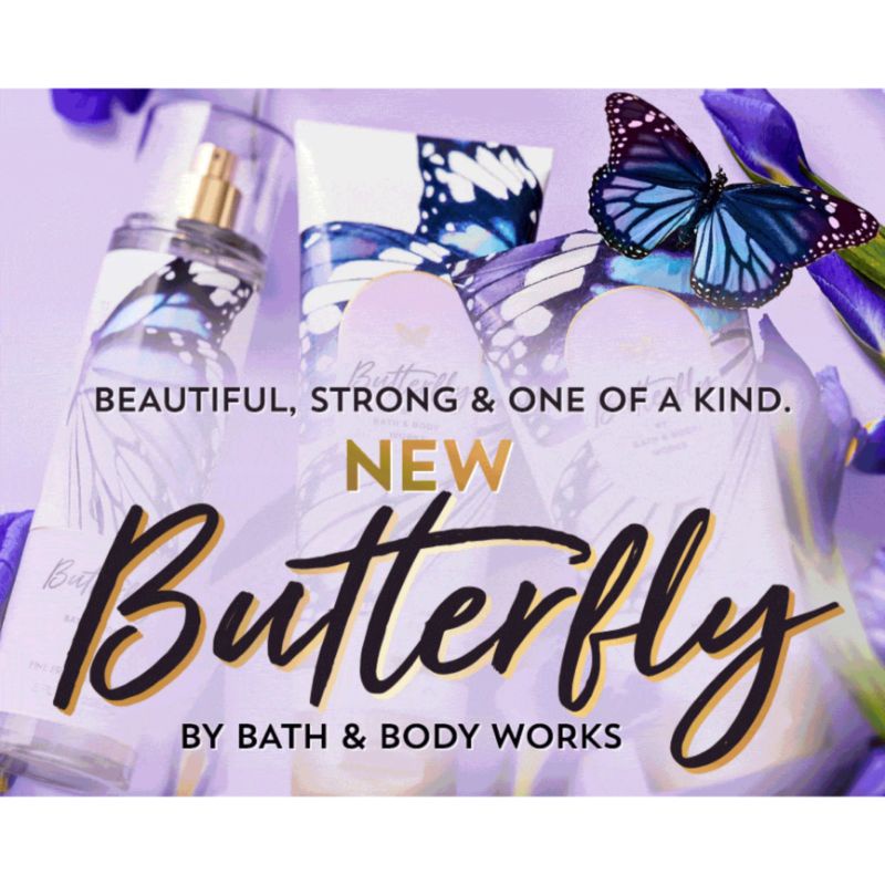 BATH &amp; BODY WORKS BBW BUTTERFLY SERIES FULLSIZE TRAVELSIZE MIST LOTION SHOWER GEL BODY CREAM HAND CREAM SHOWER GEL BODY CREAM LOTION MIST WASH WALLFLOWER ROOMSPRAY SCENTPORTABLE GENTLE GEL DEEP CLEANSING GENTLE FOAMING CREAMY LUXE