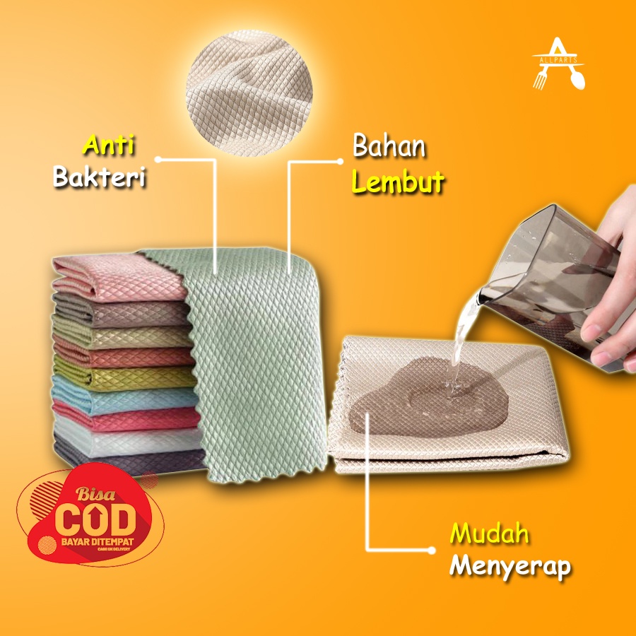 Kain Lap Kaca Tangan Serbet Dapur Mobil Motor 2525 Hand Towel