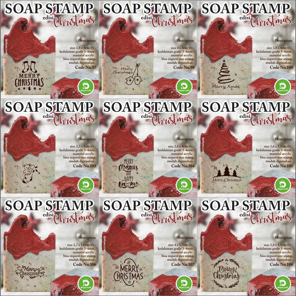 

soap stamp / stempel sabun / edisi MERRY CHRISTMAS code 97,98,100,103,104,105,106,107,108