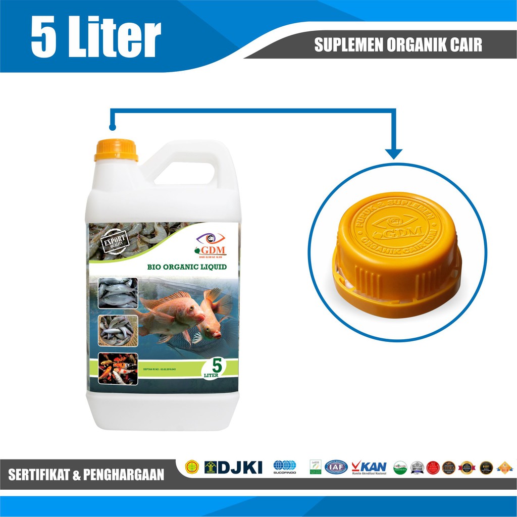 Suplemen Organik GDM Untuk Perikanan 5Liter
