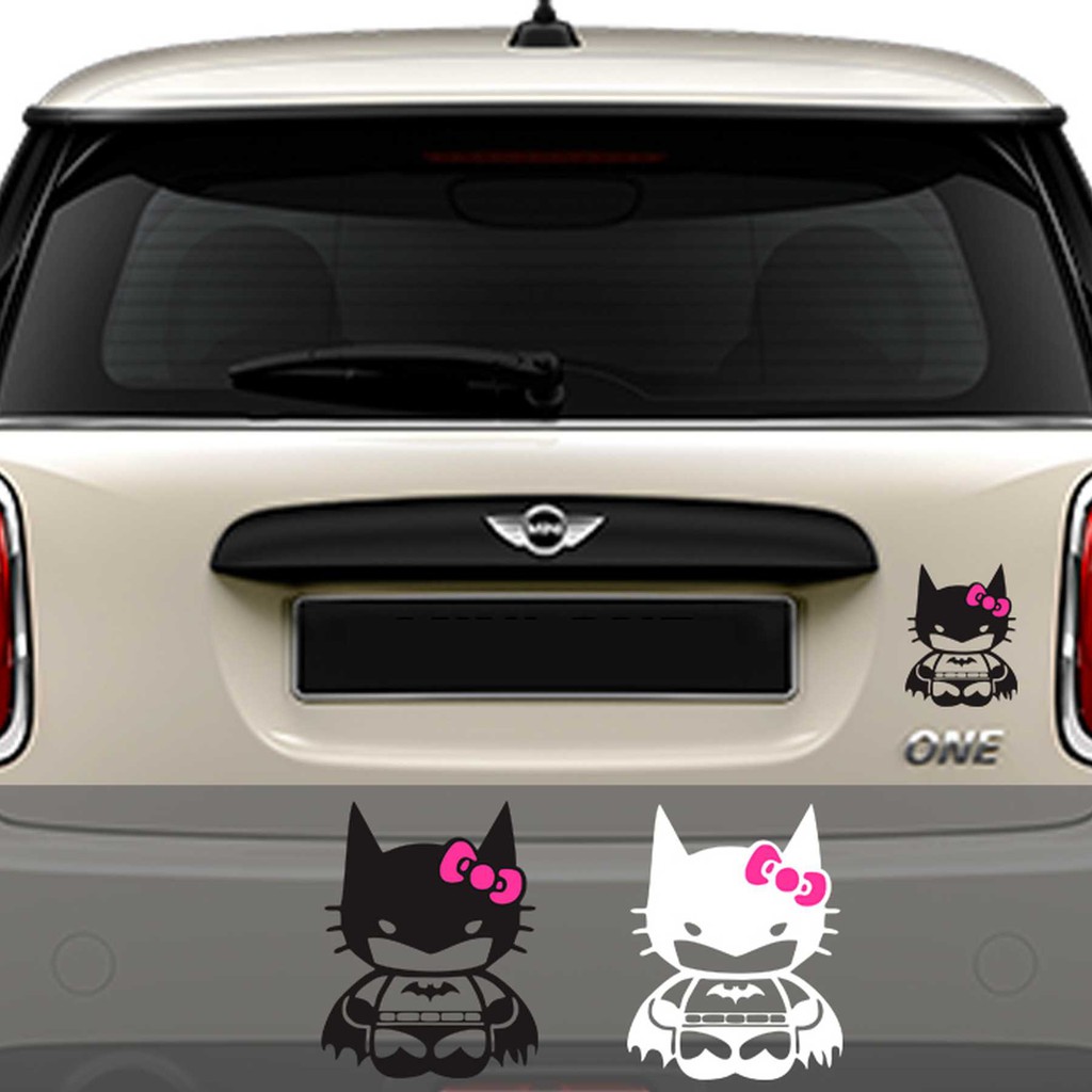 Stiker Mobil Hello Kitty Batman Kartun Decal Cutting Sticker
