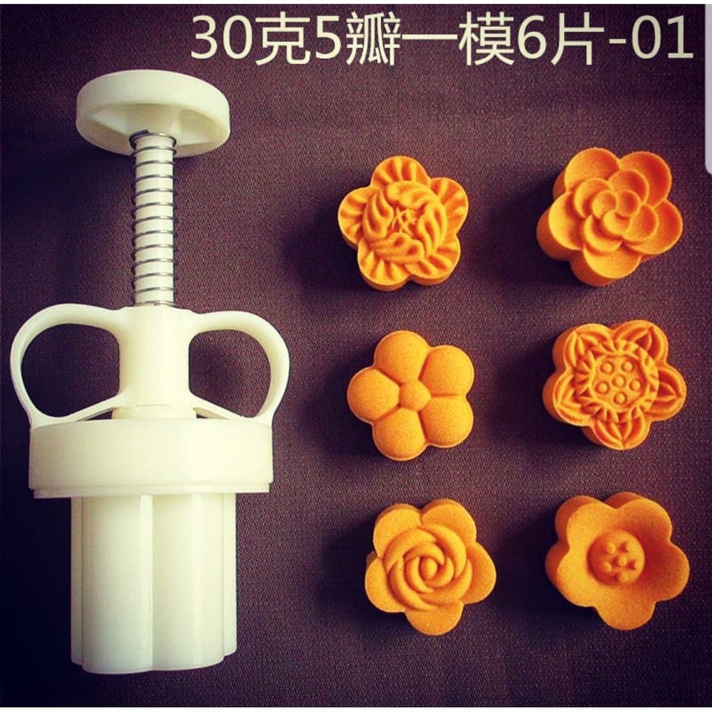Cetakan Nastar Mooncake Wagashi Bangkit Kue Kering Cookies 30gr 6Mold