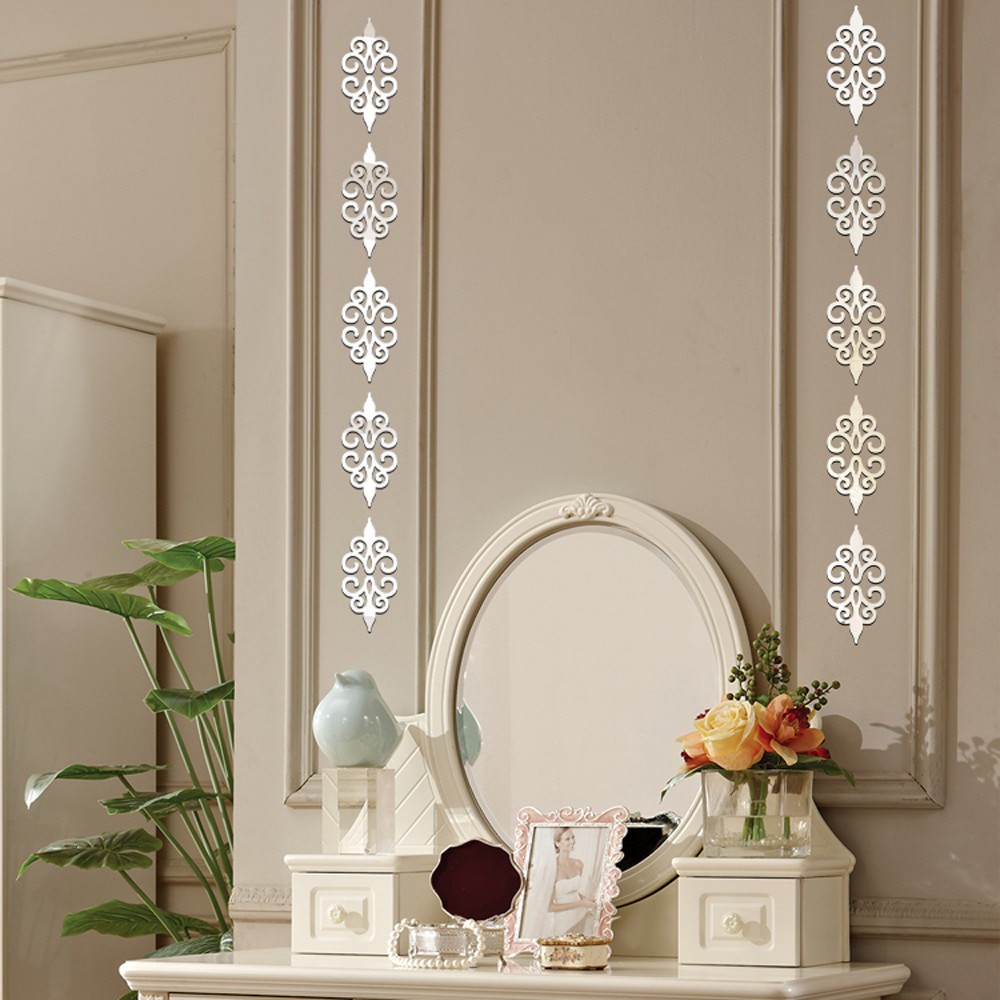 Sticker Dekorasi Dinding Mosaic Mirror Acrylic 10 PCS