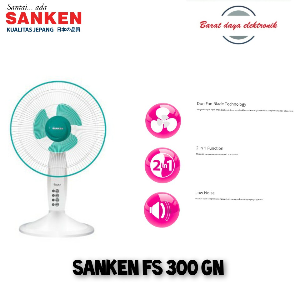 Kipas Angin SANKEN FS 300 GN Kipas Angin
