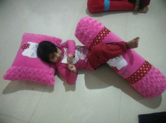 Bantal Set Karakter(guling+bntal)  Bntal 40x55cm, Guling 80cm, Free Nama,,/