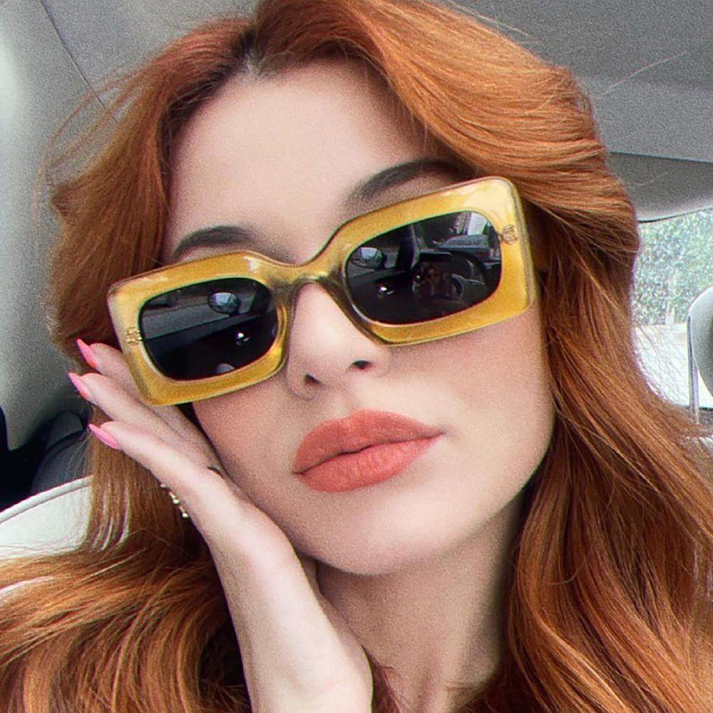 Mxbeauty Square Sunglasses Kaca Mata Anti Radiasi Untuk Wanita UV Protection Protection Glasses Laki-Laki Kaki Lebar Perempuan Kacamata Anti Radiasi Untuk Wanita Sale Eyewear Women Glasses