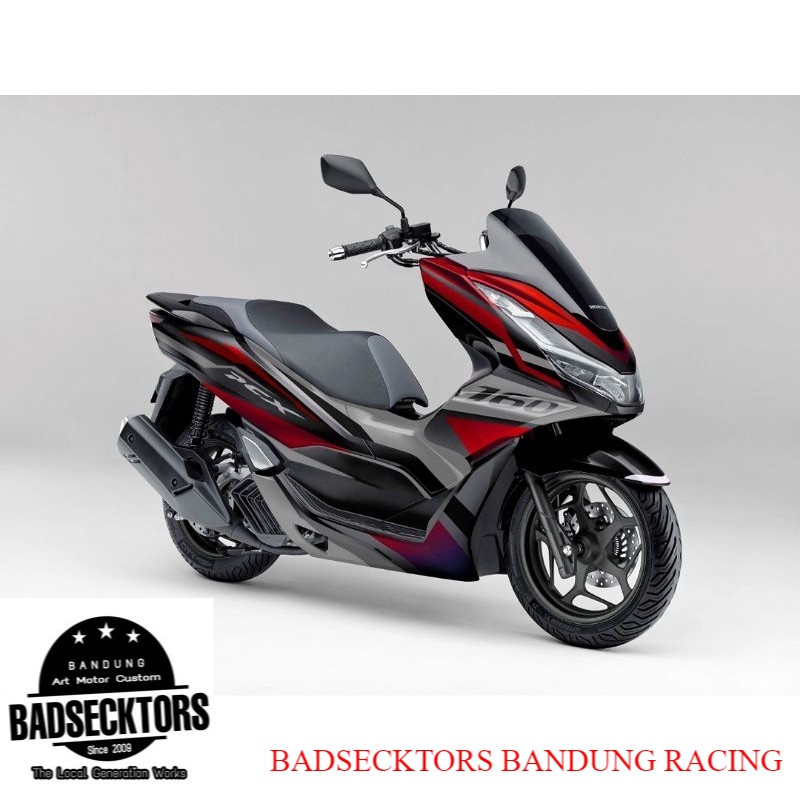 STICKER DECAL HONDA PCX 160 SILVER RED METALIK keren