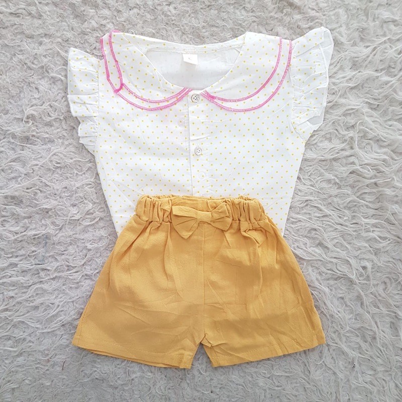 baju bayi IMPORT Dotty Collar