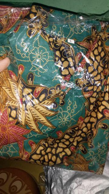 Kemeja Batik Pria Lengan Panjang Size M L Xl Xxl  Bswart Batik Hrb026 Kenongo Hem Panjang Padi