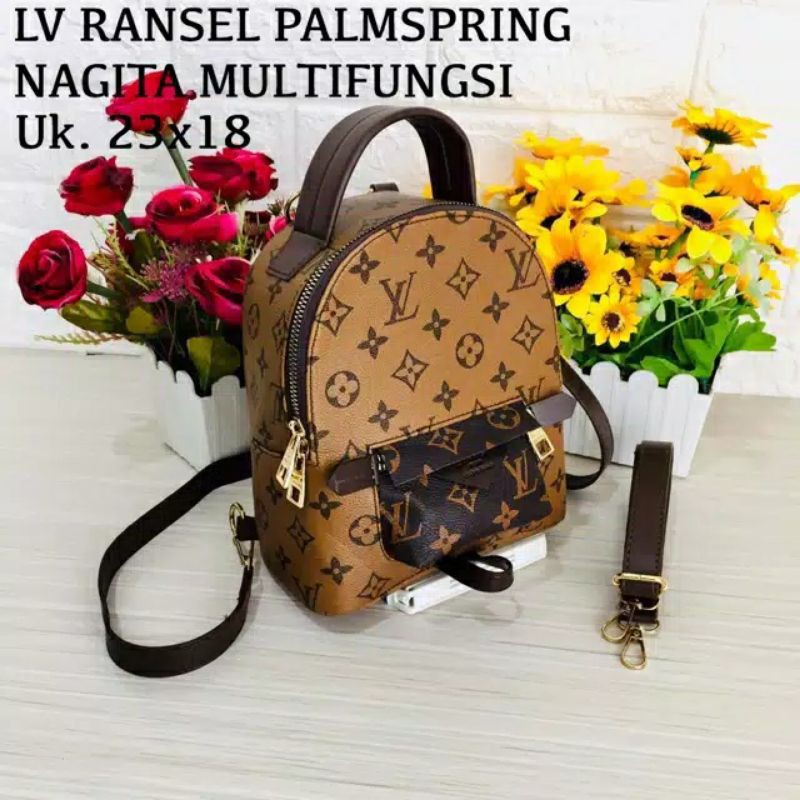 Tas LV Ransel Nagita Palm Spring Monogram Damier