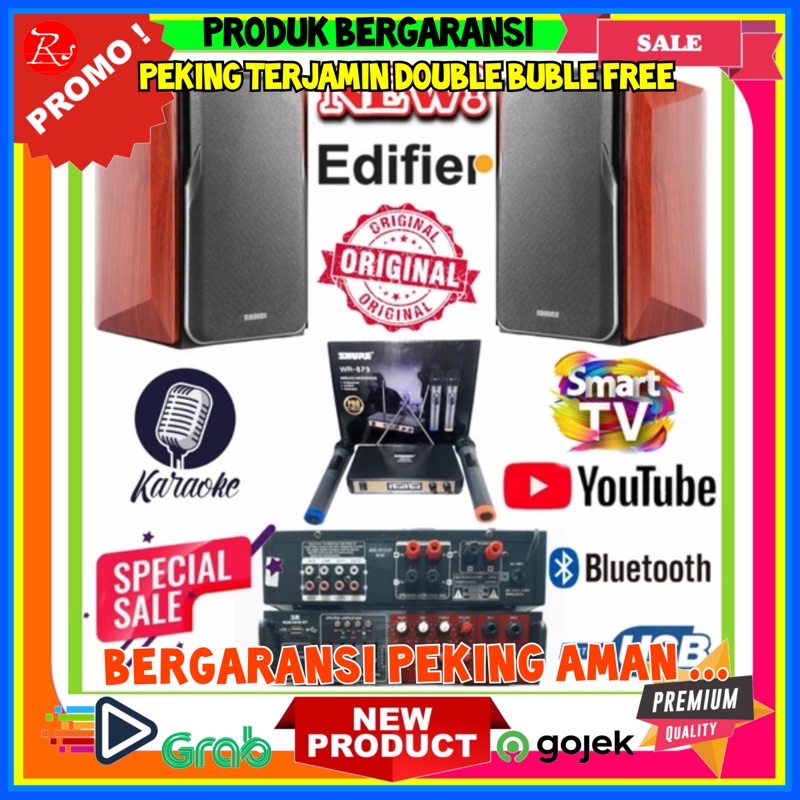 Karaoke Set Mini Edifier P17 Karaoke Smart Tv Ampli Bluetooth 2 Mic