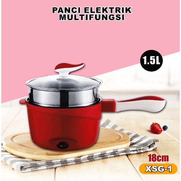 Panci Listrik Elektrik panci listrik serbaguna Anti Lengket + Steamer Bisa Kukus Goreng Serbaguna WHFURNITURE