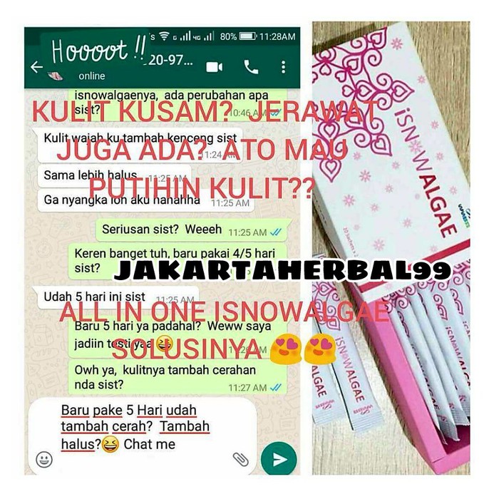 Perawatan Tubuh - Kecantikan - Perawatan Kulit Isnowalgae - Pencerah - Bebas Jerawat - Flek - Kusam