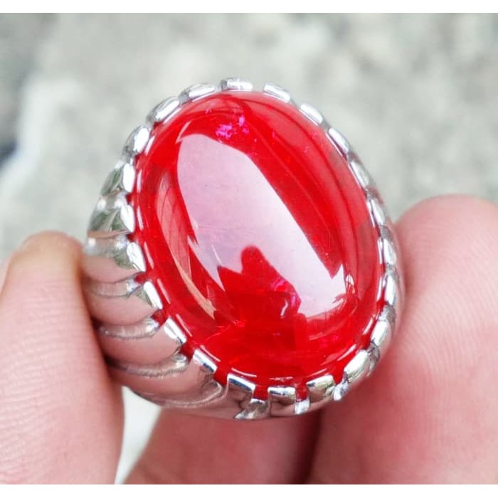 CINCIN BATU AKIK MERAH SIAM PECAH SERIBU FROM BANGKOK Murah | Shopee