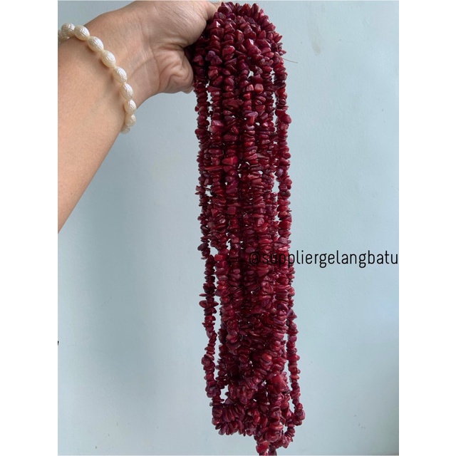 kerikil kerang MERAH MAROON 2cm bahan batu campuran aksesoris warna