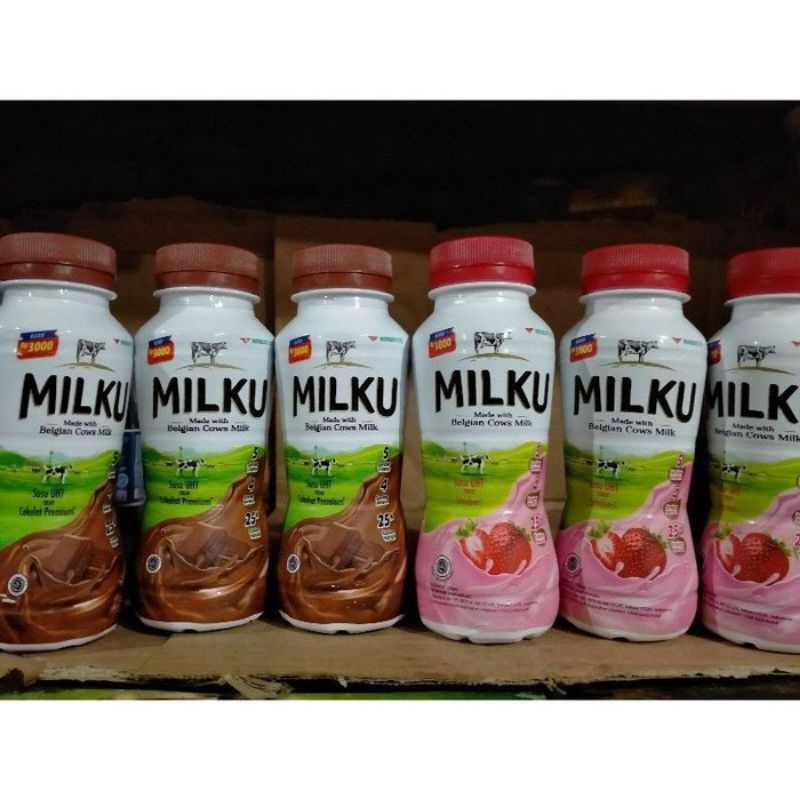 

Susu Olahan MILKU 200ml Botol Isi 12pcs