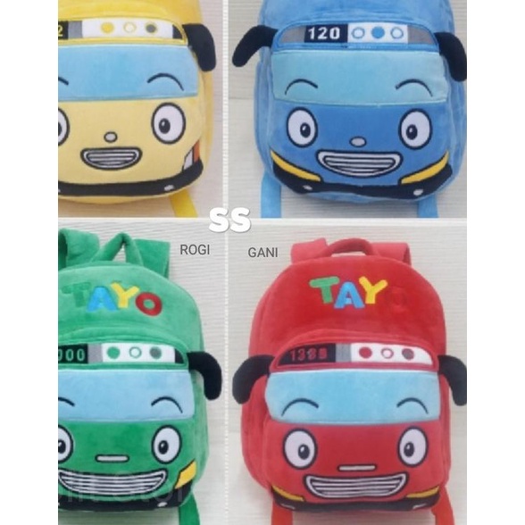☁ Tas Ransel Anak Boneka Tayo The Little Bus Rogi Lani Gani Size M - Kuning ◄