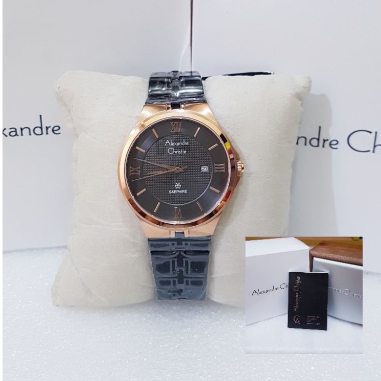 ALEXANDRE CHRISTIE PRIA AC 8541 BLACK ROSEGOLD JAM TANGAN ALEXANDRE CHRISTIE ORIGINAL