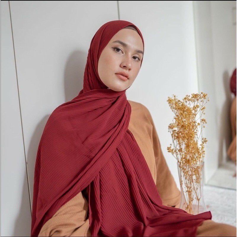 Pashmina Plisket Shawl/Pashmina Plisket Pashmina Diamond Crep