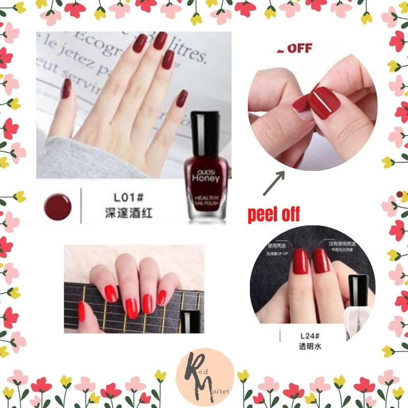 [1KG=33PCS] RM399 Kutek Nail Polish Peel Off Kutek Tahan Lama / Kutek Peel Off Kupas Halal COD