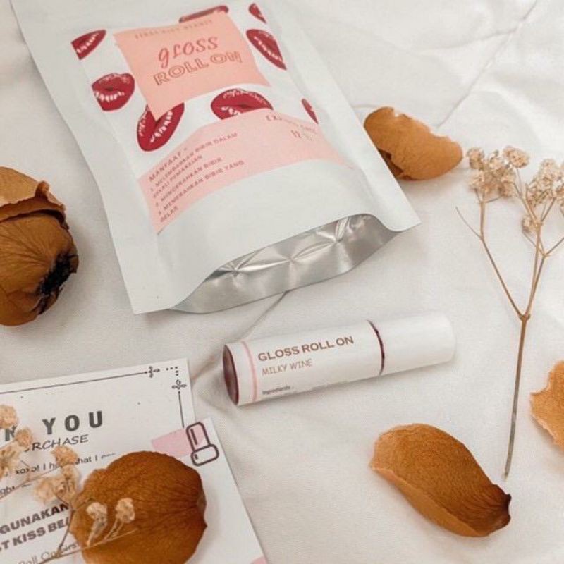 GLOSS ROLL ON First Kiss Beauty /Peach Gum, Milky Wine