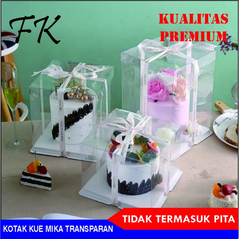 

kotak kue mika transparan cake box tutup transparan dus kue tart transparan kotak hampers uk. 30CM