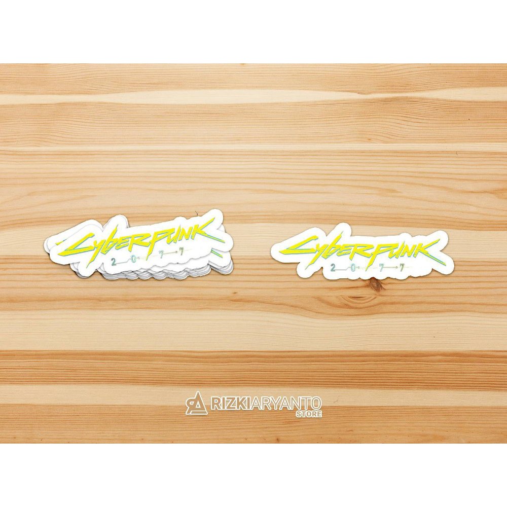 Sticker - Stiker Logo Cyberpunk 2077 untuk PC Laptop HP Dll