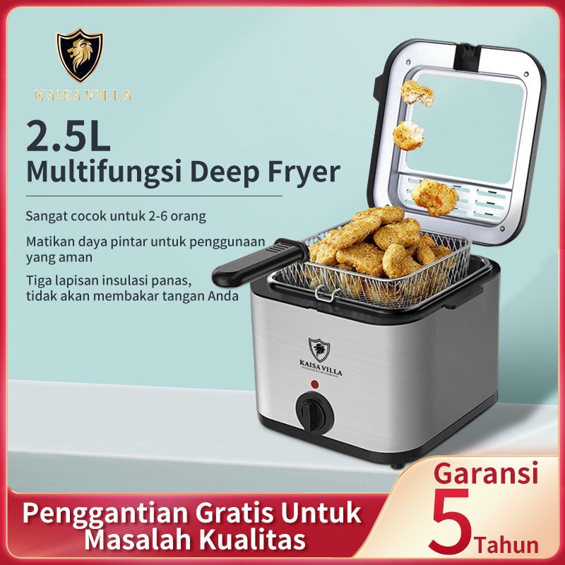 Kaisa Villa Penggorengan Listrik 2.5L Multifungsi Deep Fryer Listrik