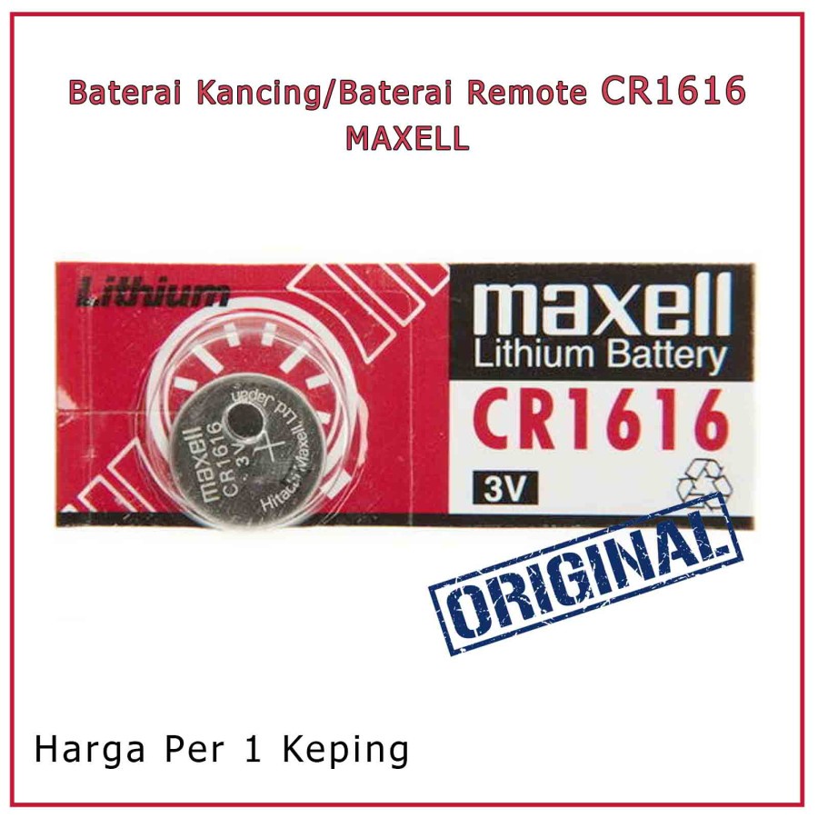 BATERAI BATRE REMOTE KUNCI MOBIL HONDA MAXELL CR1616 ORI