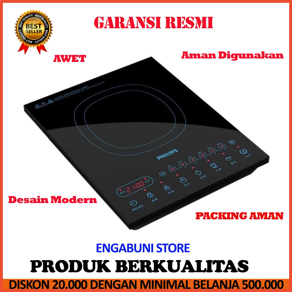 Kompor Listrik Philips Kompor Induksi HD4932 - Free Panci Stainless U1M6 Bergaransi Resmi 2 Tahun