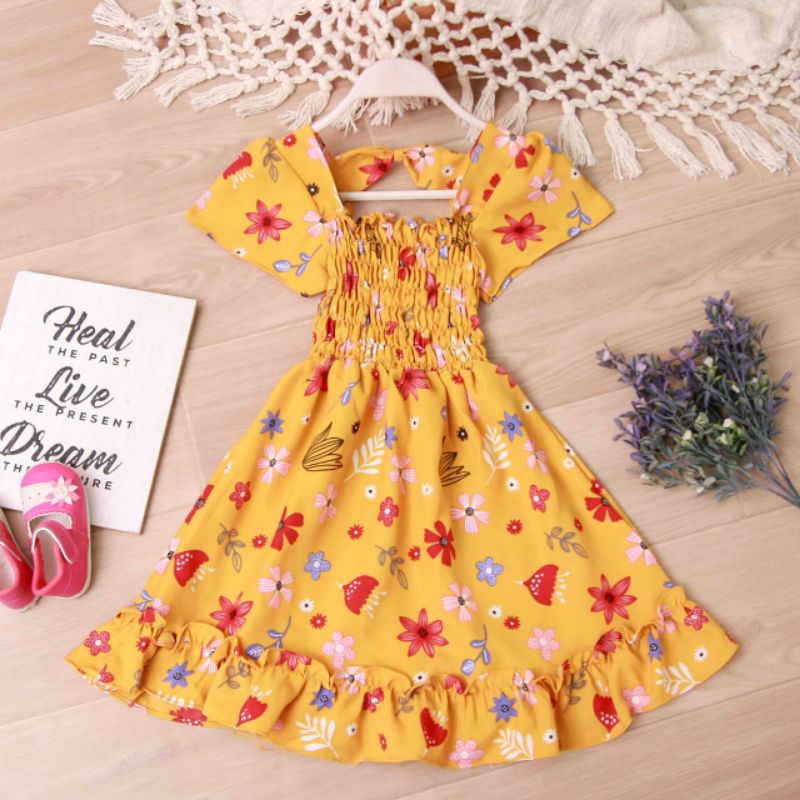 winsstore85 BAJU ANAK BAJU ANAK PEREMPUAN DRESS ANAK PEREMPUAN usia 5-7 thn