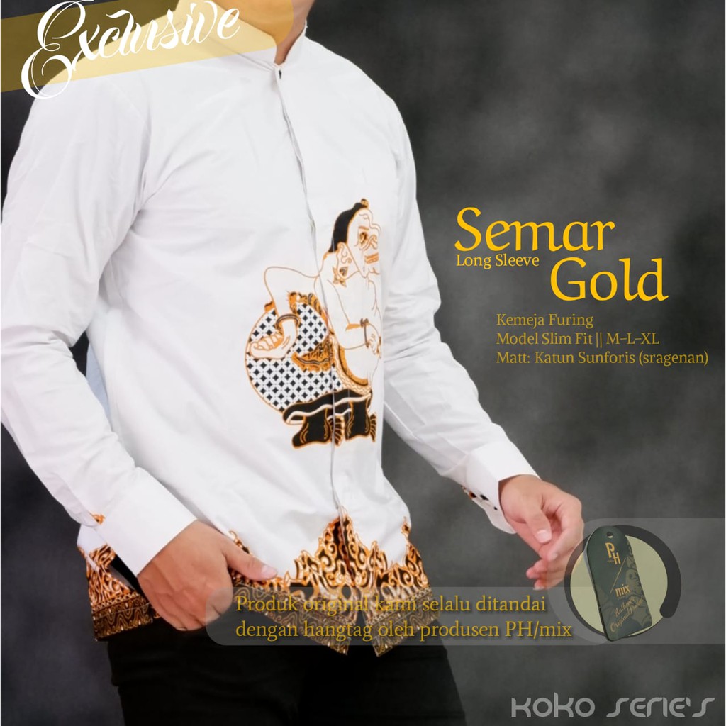 Semar Gold KEMEJA BATIK PRIA SOLO LENGAN PANJANG FULL FURING KATUN HALUS PREMIUM Mukti Utomo GITARJA SAWUNG SAE WIRADITYA GURDO IJO HUTAMA WINASTA ARDIAN ADIYASTA SAPTHA ANANTHA ANDHITA PUSPO GAGAH PARANG CENDONO NAGA MERAH SEJAGAD SIDOMUKTI SOGAN