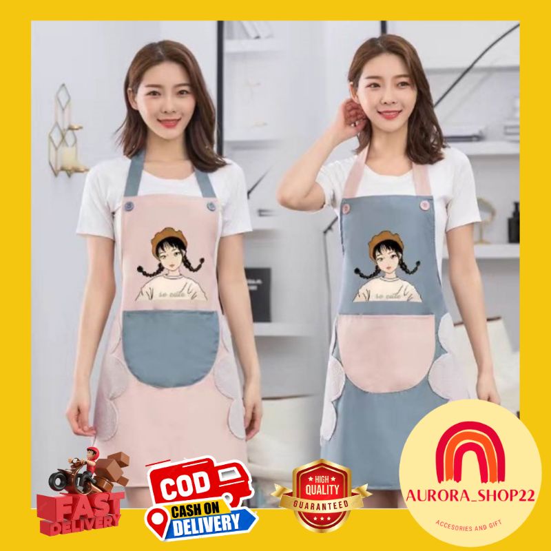 [COD] Appron Masak Celemek Masak Celemek Masak Dapur Anti Minyak Anti Air Lucu Cute Import Motif Karakter Girl Lucu