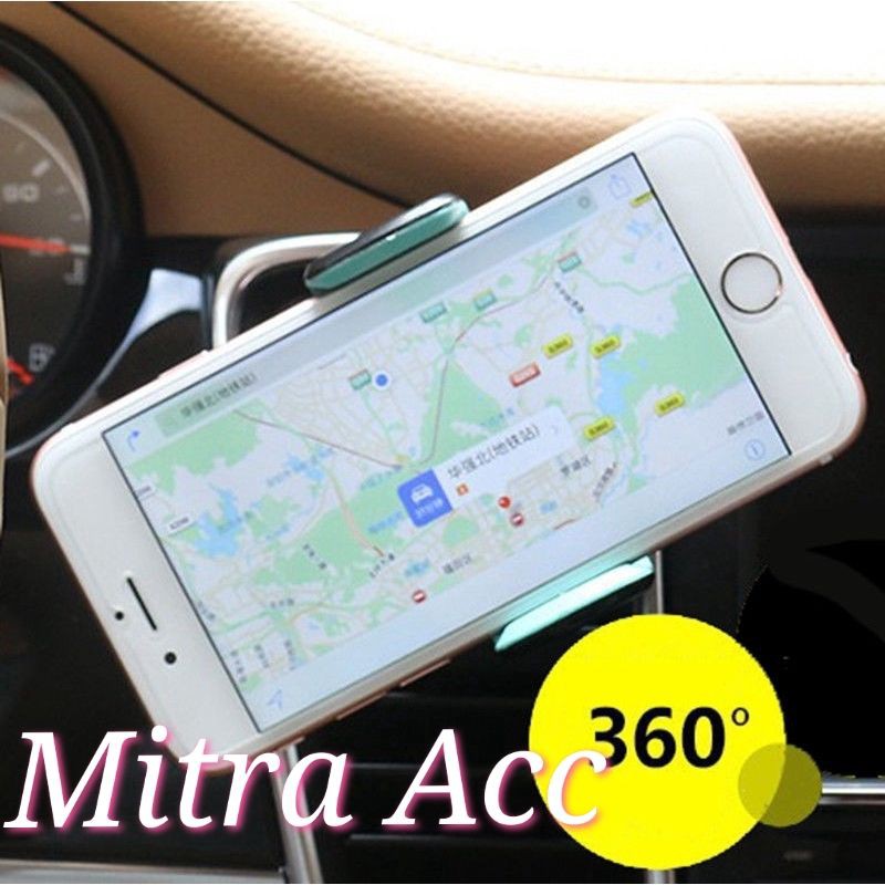 Car Holder HP Mobil Stand Dashboard Mount Ventilation Berputar 360 Car Phone Bracket