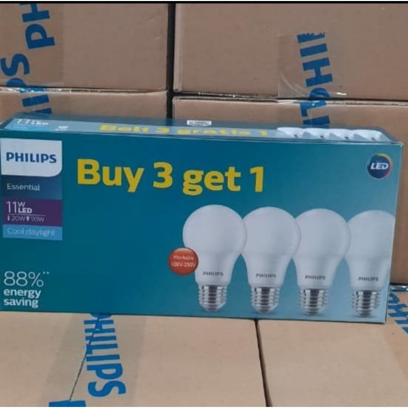 Philips Lampu LED Paket Hemat 11 Watt - Cahaya Putih
