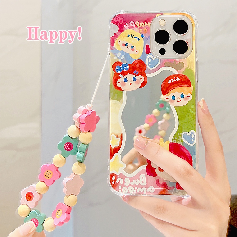 Ins Casing Iphone 14 7 / 8 SE2020 7 + 8 + 11 12 13 PRO MAX Transparan Motif Anak Laki-Laki / Perempuan