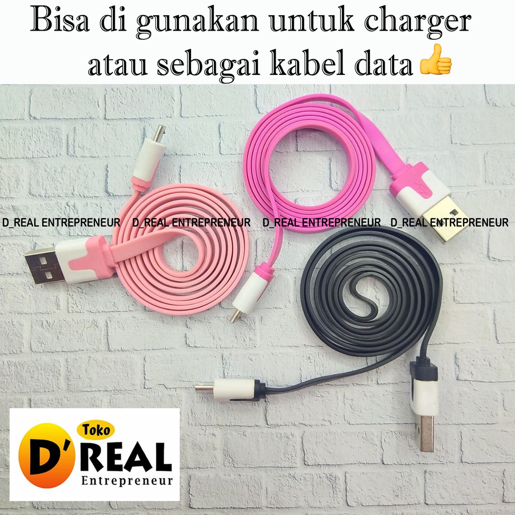 [ Isi 2pcs ] KABEL CHARGER FAST CHARGING 2.1A GEPENG MICRO USB CABLE FOR ANDROID HIGH QUALITY